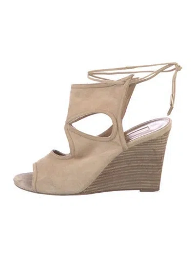 Pre-owned Aquazzura Suede Espadrilles In Neutral