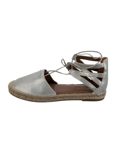 Pre-owned Aquazzura Suede Espadrilles In Silver