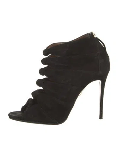 Pre-owned Aquazzura Suede Gladiator Sandals In Brown
