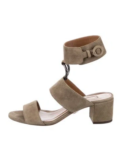 Pre-owned Aquazzura Suede Gladiator Sandals In Neutrals