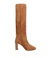 Aquazzura Suede Indy Boots 85 In Brown