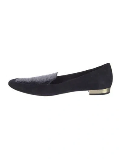 Pre-owned Aquazzura Suede Loafers In Blue