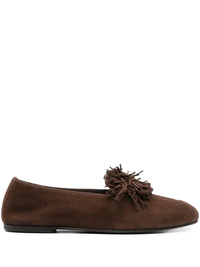 Aquazzura Suede Loafers In Brown