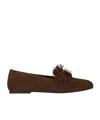 Aquazzura Suede Loafers In Brown