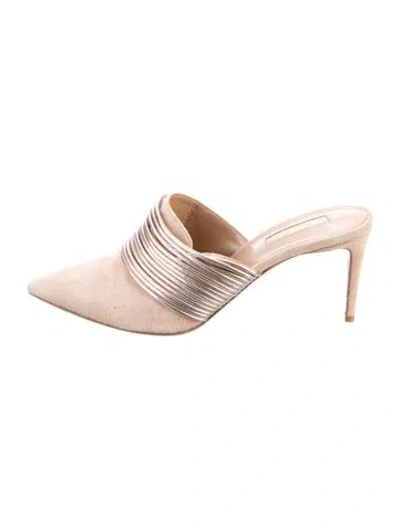 Pre-owned Aquazzura Suede Mules