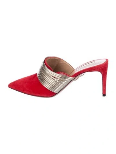 Pre-owned Aquazzura Suede Mules