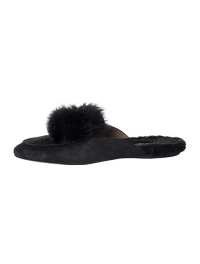 Pre-owned Aquazzura Suede Mules In Black