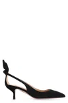 Aquazzura 50 Bow-tie Suede Pumps In Black