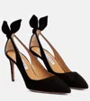 Aquazzura Bow Tie 105mm Leather Pumps In Black