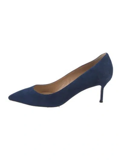 Pre-owned Aquazzura Suede Pumps In Blue