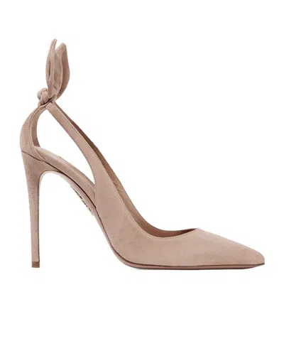 Aquazzura Suede Pumps In Nude
