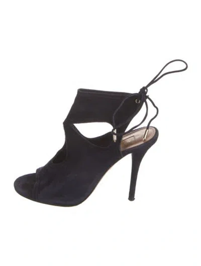 Pre-owned Aquazzura Suede Sandals In Blue