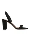 Aquazzura So Nude 85 Leather Slingback Sandals In Black