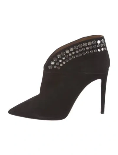 Pre-owned Aquazzura Suede Studded Accents Boots In Black