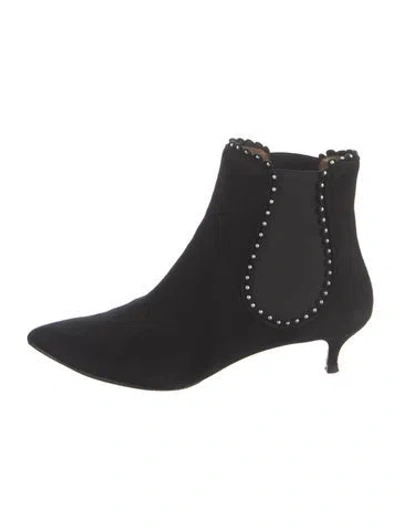 Pre-owned Aquazzura Suede Studded Accents Chelsea Boots In Brown