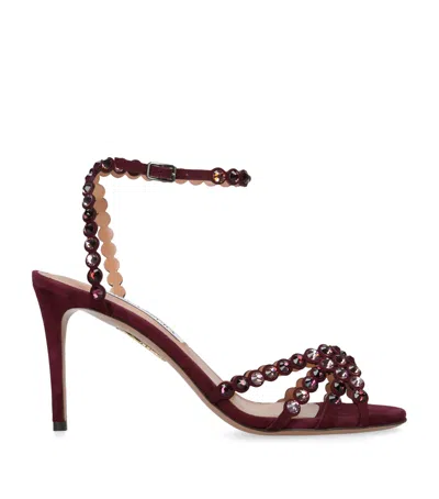 AQUAZZURA SUEDE TEQUILA SANDALS 85