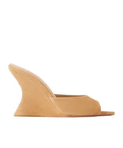 Aquazzura Suede Wedge Sandals In Nude