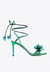 Aquazzura Summer Sun 85 Sandals In Metallic Leather