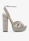 Aquazzura Sundance 140 Crystal-embellished Platform Sandals