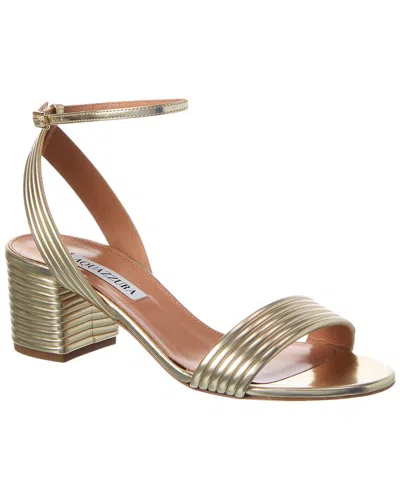 Aquazzura Sundance 50 Leather Sandal In Yellow