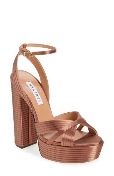 Aquazzura Sundance Platform Sandal In Brown