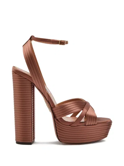 Aquazzura Sundance Platform Sandals In Brown