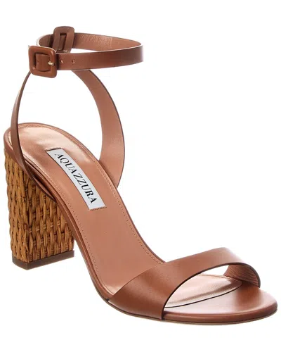 Aquazzura Sunseeker 85 Leather Sandal In Brown