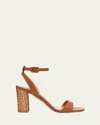 Aquazzura Sunseeker Leather Ankle-strap Sandals In Tobacco