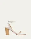 Aquazzura Sunseeker Leather Ankle-strap Sandals In White