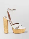 Aquazzura Sunseeker 140 Leather Platform Sandals