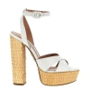 Aquazzura Sunseeker 140 Leather Platform Sandals In Nude