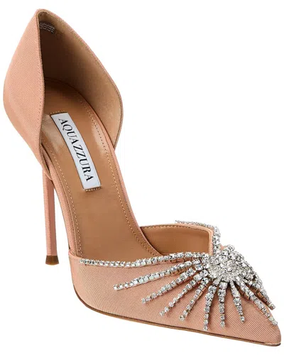 Aquazzura Sunshine 105 Grosgrain Pump In White