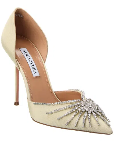 Aquazzura Sunshine 105 Grosgrain Pump In White
