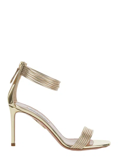 Aquazzura Elegant Sandal 85 For Women In Gold
