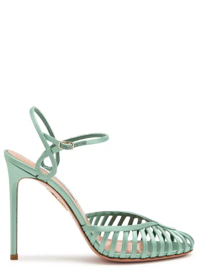 Aquazzura Sweet Surrender 105 Satin Pumps In Green