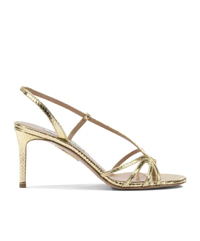 Aquazzura Talk To Me 75mm Sandals Gold