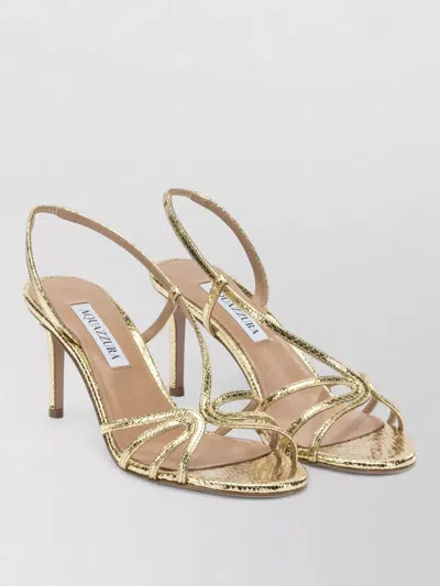 Aquazzura Talk To Me 75mm Strappy Sandals In Gold