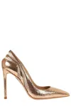 Aquazzura Talk To Me Embossed Pumps In Golden