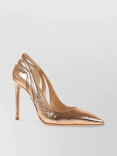 Aquazzura Talk To Me Embossed Pumps In Gold