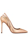 Aquazzura Talk To Me 105 Metallic Leather Pumps In Gold