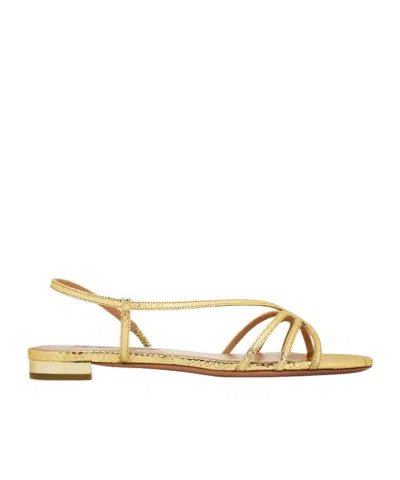 Aquazzura Talk To Me Snake-effect Metallic Leather Sandals In Multi