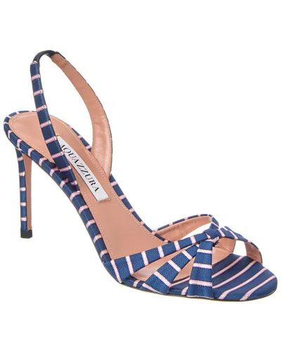 Aquazzura Tati 85 Canvas Slingback Sandal In Blue