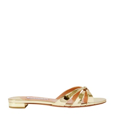 Aquazzura Tati Mirrored Sandals In Nude