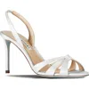 Aquazzura Tati 85 Satin Slingback Sandals In White