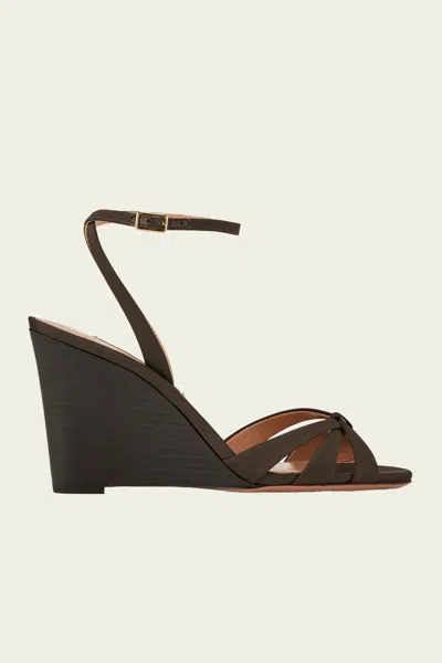 Aquazzura Tati Wedge 85 In Chocolate In Brown