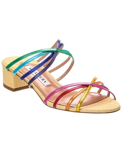 Aquazzura Tell Me 35 Leather Sandal In Multi