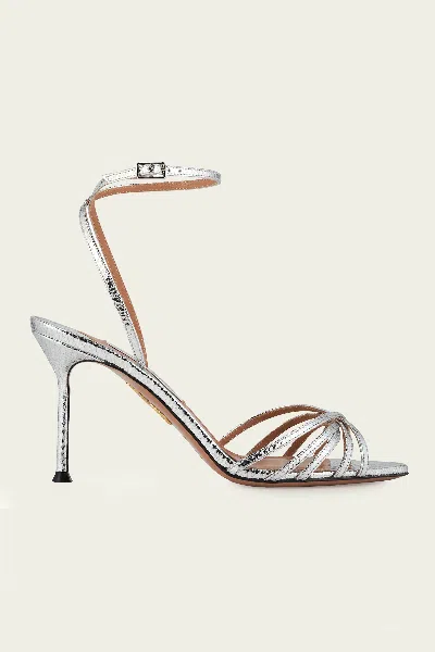 Aquazzura Tell Me Sandal 85 In Silver
