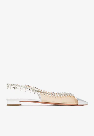 Aquazzura Temptation Crystal-embellished Flats