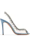 Aquazzura Temptation Crystal-embellished Pumps In Blue