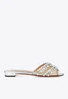 Aquazzura Crystal-embellished Temptation Slides
